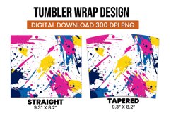 Colorful abstract splashes tumbler wrap sublimation design Product Image 3