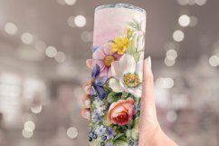 Watercolor Flowers Tumbler Sublimation Wrap Product Image 3