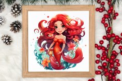 Christmas Mermaid Clipart Sublimation, Christmas PNG Product Image 3