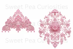 Embroidery, Flowers, Lace, PNG, Clipart, Pink Product Image 3