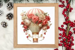Christmas Hot Air Balloon Clipart, Christmas Hot Air Product Image 3