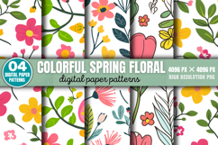 Colorful Spring Floral Pattern Backgrounds PNG Product Image 1
