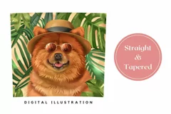 Tropical Tumbler Wrap, Chow Chow Dog Tumbler Sublimation PNG Product Image 3