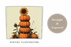 Autumn Pumpkins Tumbler Wrap, Fall Sunflowers Tumbler Product Image 3