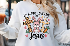 No bunny loves me like Jesus PNG, Retro Easter Day Sublimati Product Image 3