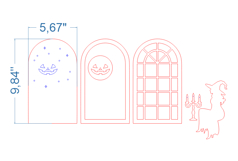 Halloween Window &amp; Witch SVG laser cut files for Glowforge Product Image 3