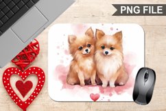 Dog Valentine&#039;s Day Sublimation Mouse Pad PNG Design Product Image 1