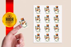 Winey Snowman Kitchen Towel Sublimation| Kitchen Dish Towel Product Image 4