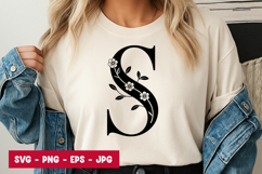 Letter S Botanical SVG PNG Product Image 1