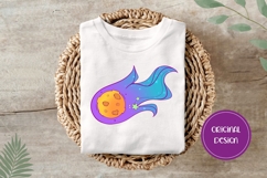 Hand Drawn Cosmic Illustration, Cartoon Comet PNG Product Image 3