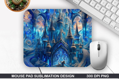 Ice Castle Mouse Pad Sublimation, Christmas Mouse Pad PNG Product Image 1