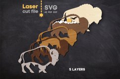 Bison SVG laser cut file for Glowforge Product Image 3