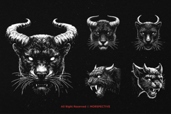 10 Bundle Dark Art Panther Horn Beast Tiger Big Cat Tiger Product Image 5
