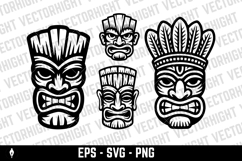 Tiki tribal wooden mask set and Tiki mug. Hawaiian tradition Product Image 3