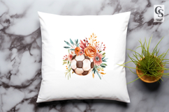 Floral Soccer Ball Arrangement Clipart Sublimation PNG Product Image 3