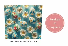 3D Easter Tumbler Wrap Design, Floral Tumbler Sublimation Product Image 3