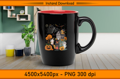 Cute Christmas Ghost Cat and Pumpkin House PNG Product Image 3