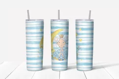 Moon flowers and princess Skinny tumbler wrap design Product Image 4