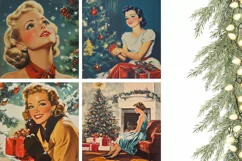 Retro Christmas House Pillowcase PNG, Christmas Pillow Case Product Image 3