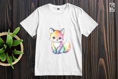 Rainbow Fox Cute Animal Clipart Sublimation PNG Product Image 3
