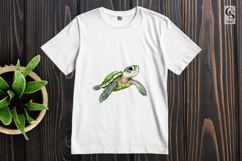 Green Sea Turtle Wildlife Clipart Sublimation PNG Product Image 3