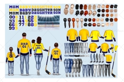 Hockey Family clipart: &quot;HOCKEY CLIPART&quot; Hockey jerseys PNG Product Image 2