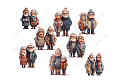 Autumn grandparents clipart, Old couple clipart Product Image 3