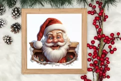 Christmas Santa Claus Peeking Clipart PNG Product Image 3