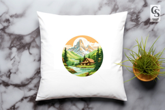 Mountain Cabin Clipart Sublimation PNG Product Image 3