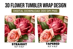 Rose flowers tumbler wrap design Product Image 3