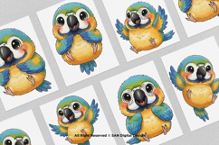 15 Bundle Watercolor Colorful Baby Parrot Cute Bird Macaw Product Image 3