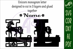 Unicorn Capital Monogram Letter name sign L SVG Product Image 3