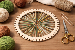 Weaving loom round 8 inch comb needle laser cut digital file Product Image 3