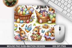Bunny Mouse Pad Sublimation, Animals Mouse Pad PNG Design Product Image 1