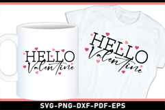 Hello Valentine SVG, Funny Valentines Day T shirt Design PNG Product Image 1