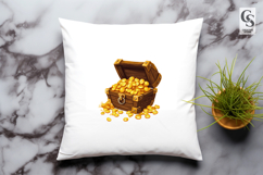 Treasure Chest Gold Coins Clipart Sublimation PNG Product Image 3