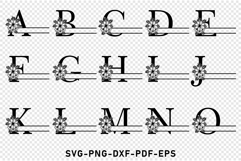 Flowers Split Monogram Font Alphabet Letters SVG Cut Files Product Image 4