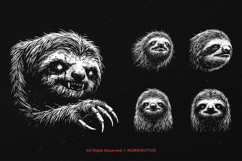 10 Bundle Dark Art Sloth Slow Jungle Claws Animal Skull Product Image 5