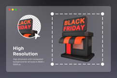 Black Friday Shopping Essentials 3D Icon Pack Product Image 3