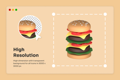 Chubby 3D Fast Food Icon Set Product Image 3