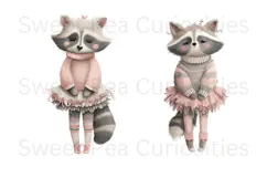 Raccoon, Shabby Chic, Ephemera, PNG, Clipart Product Image 3