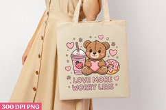 Love more worry less PNG, Cozy Valentine Sublimation P Product Image 3