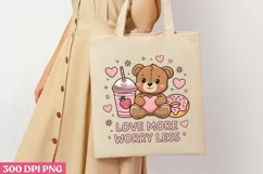 Love more worry less PNG, Cozy Valentine Sublimation P Product Image 3