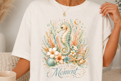 Live In The Moment Seahorse Coastal Sublimation SVG Product Image 1