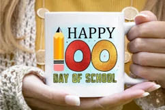 Happy 100 day of school Back to School Sublimation Design Product Image 3