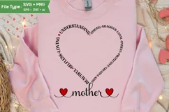 Mom Mothers Day SVG Mother SVG Dual Heart Mom Tshirt Design Product Image 1
