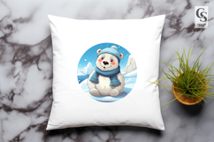 Adorable Polar Bear Clipart Sublimation PNG Product Image 3