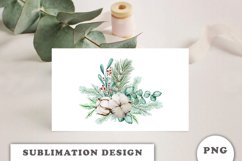 Watercolor Christmas bouquet sublimation Product Image 3