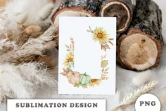Watercolor Autumn Pumpkins frame png Product Image 3