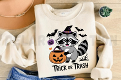 Feral Kid Halloween Raccoon Sublimation PNG Design Product Image 3